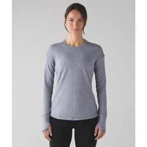 Lululemon Outrun Long Sleeve Running Luon Suited Jacquard Arctic Grey Size 8